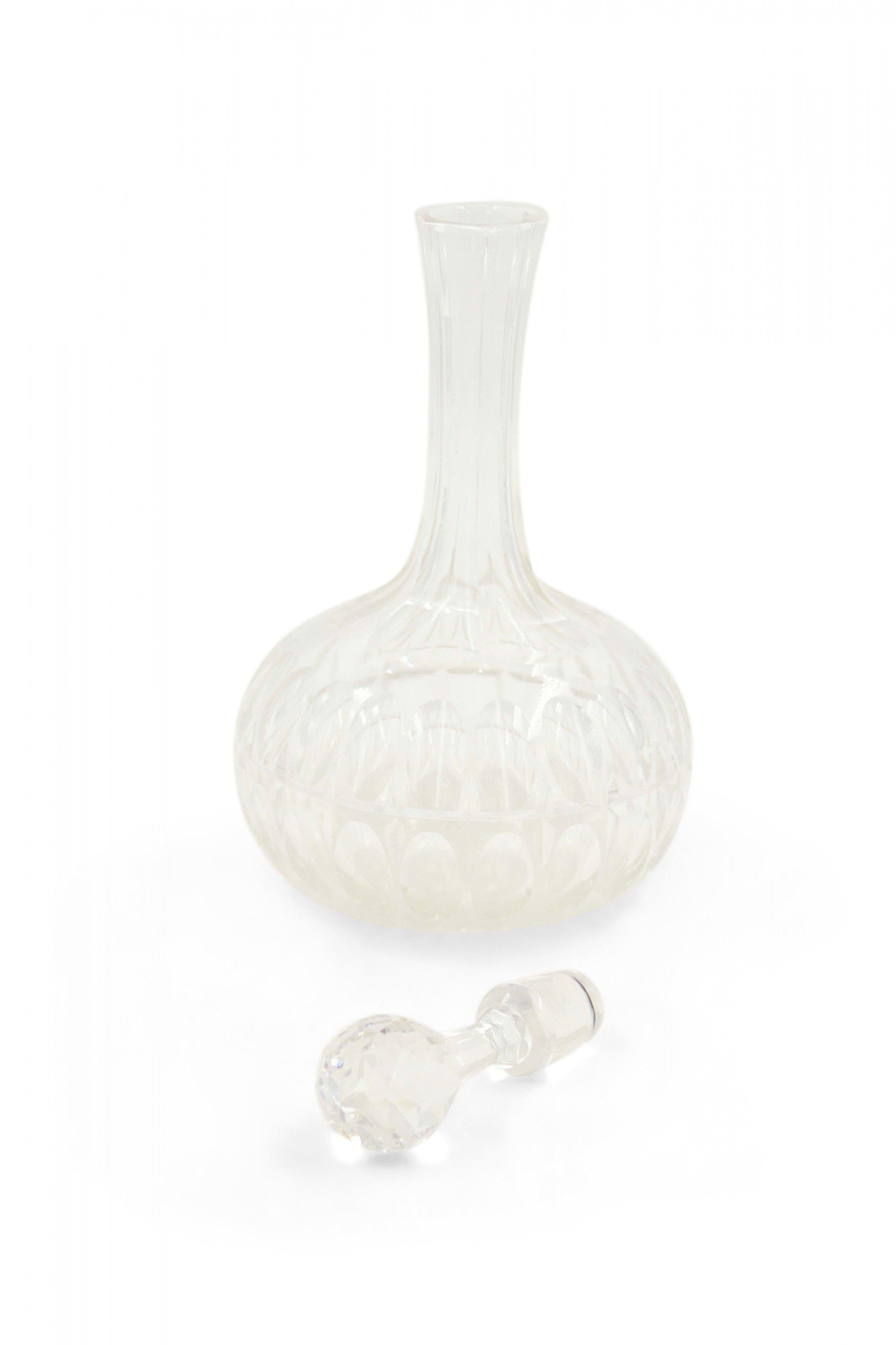 19th Century English Cut Crystal Stoppered Decanter For Sale
