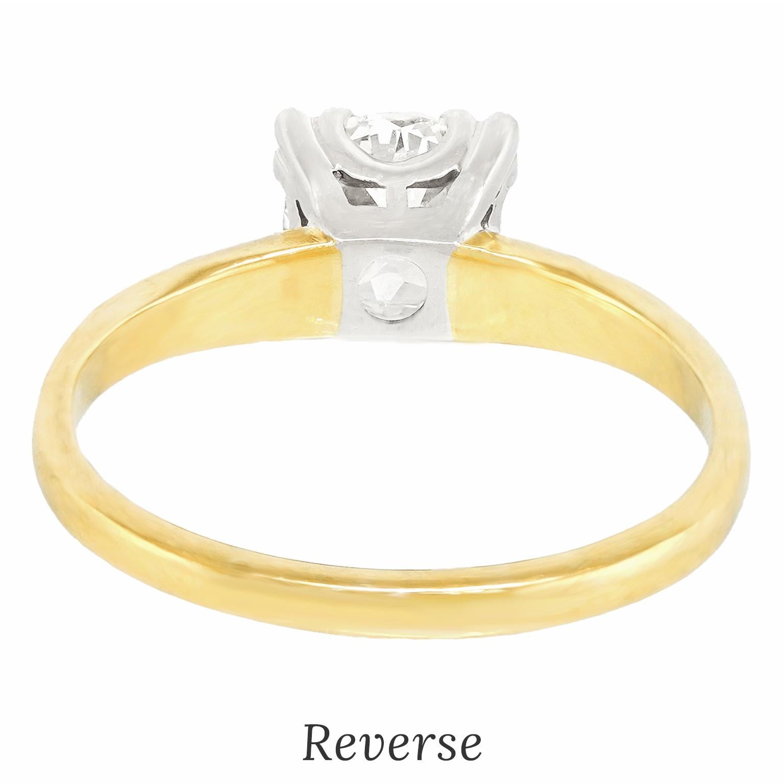 Bague de fiançailles en diamant taillé à l'anglaise Unisexe en vente