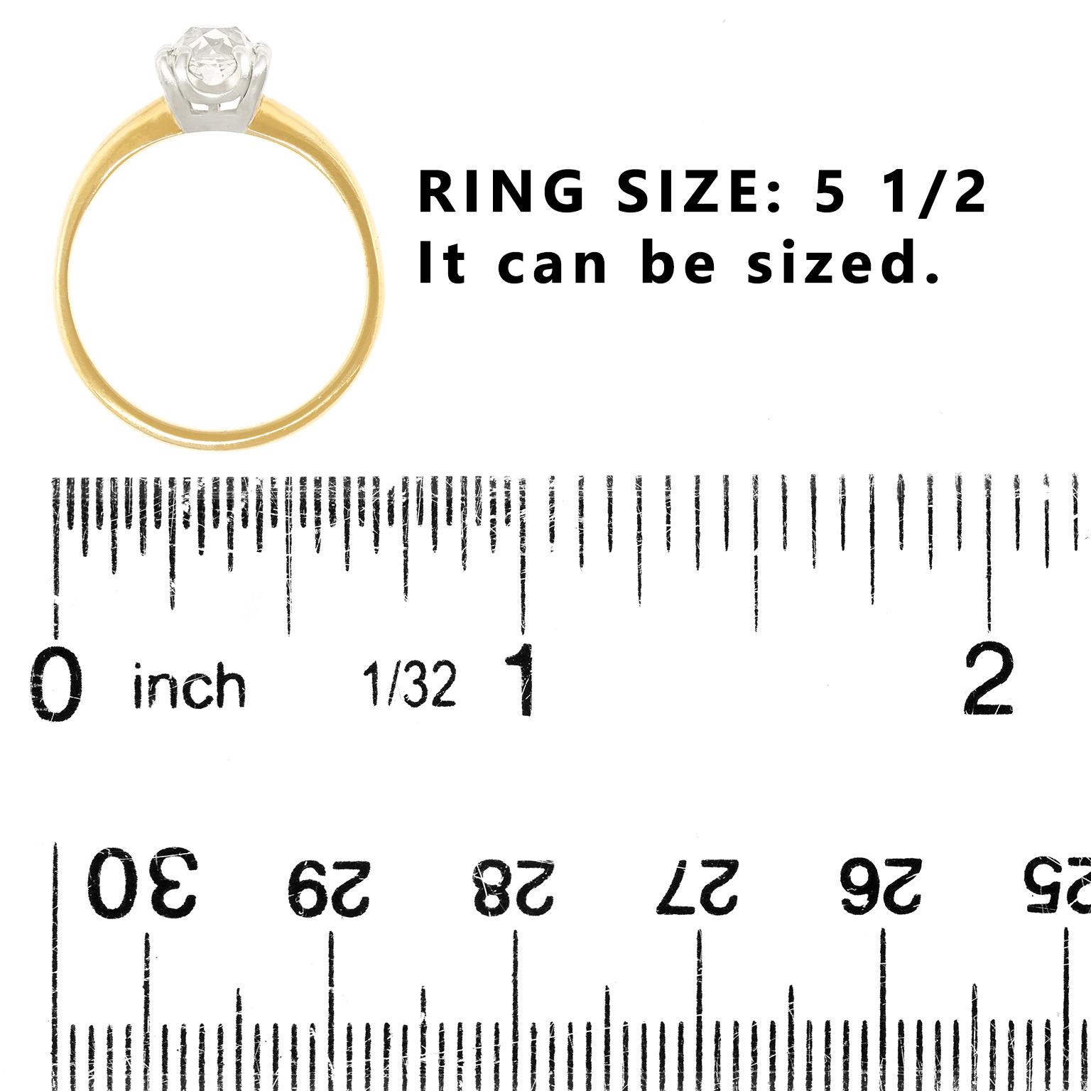 Bague de fiançailles en diamant taillé à l'anglaise en vente 1