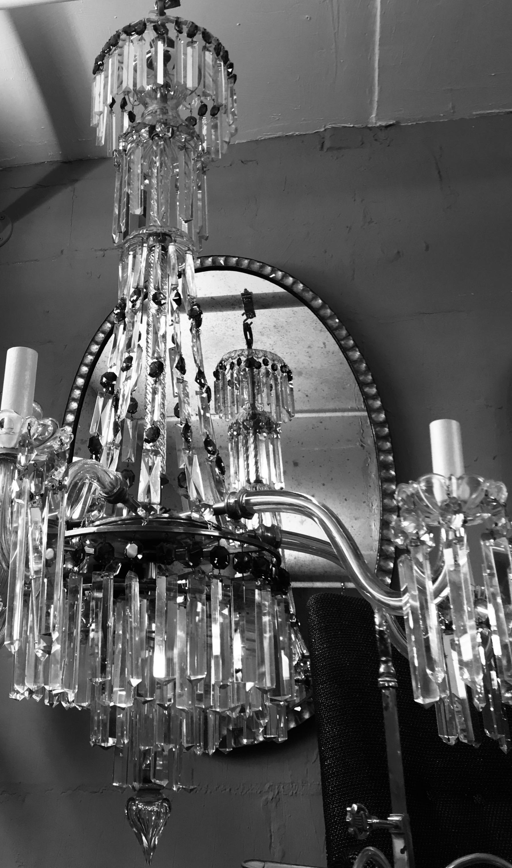 Late 19th Century English Cut-Glass Chandelier