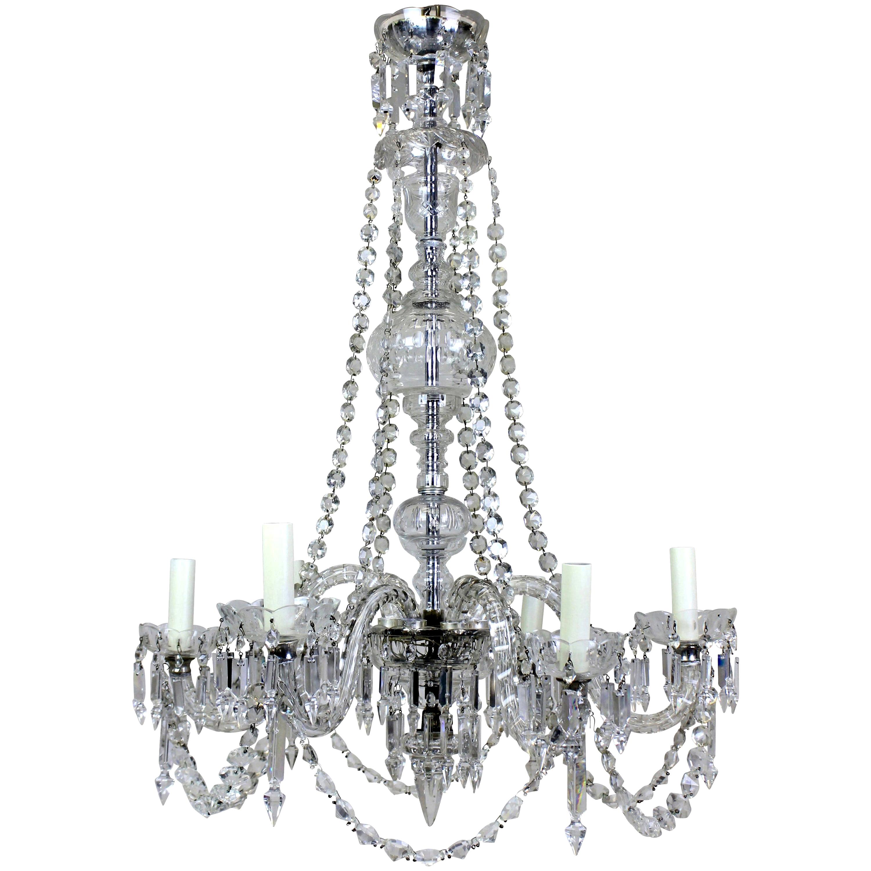 English Cut-Glass Chandelier