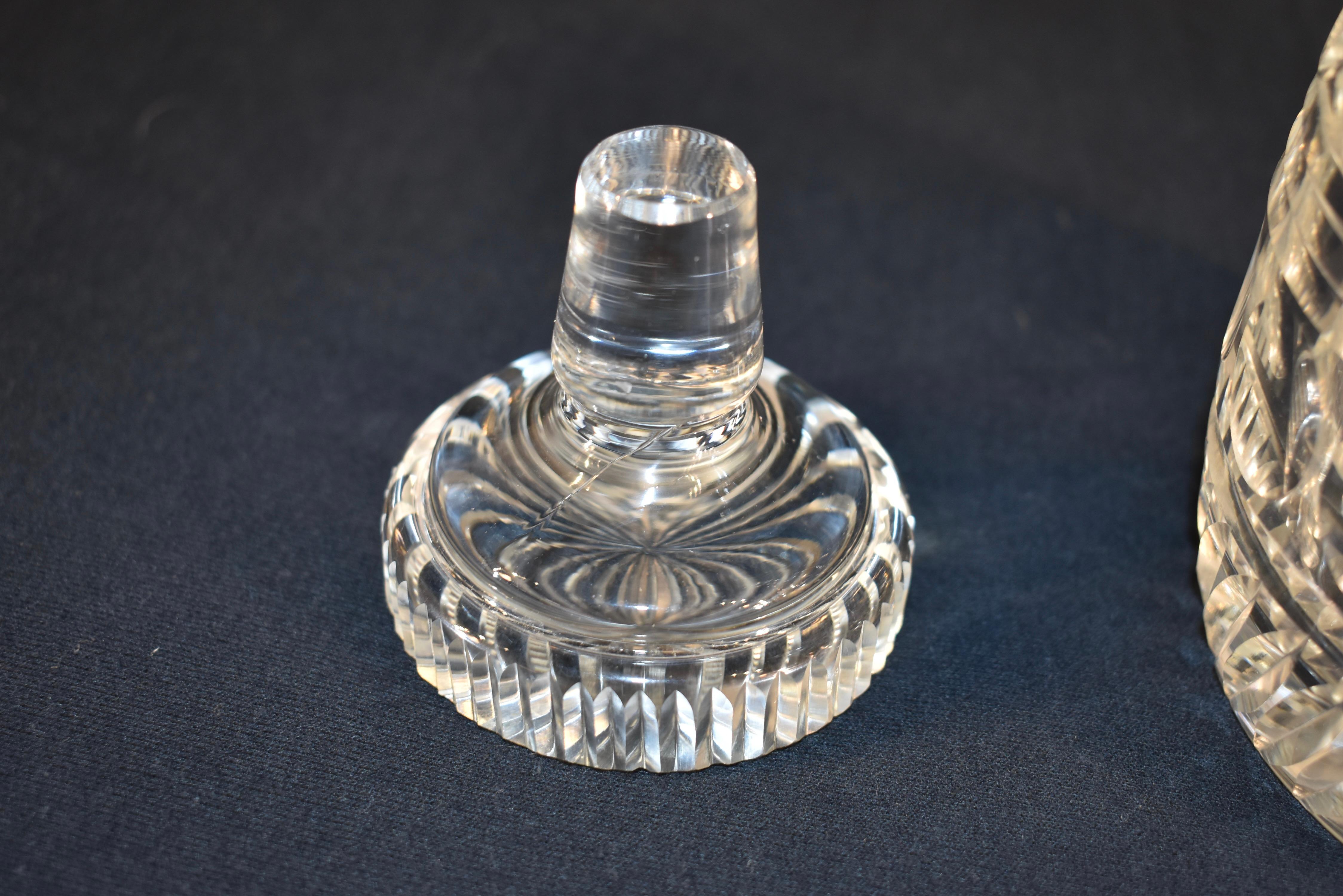 Englischer Dekanter aus geschliffenem Glas, ca. 1930er Jahre im Angebot 2