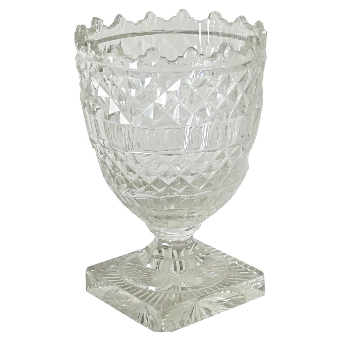 English Cut Glass Large Vase