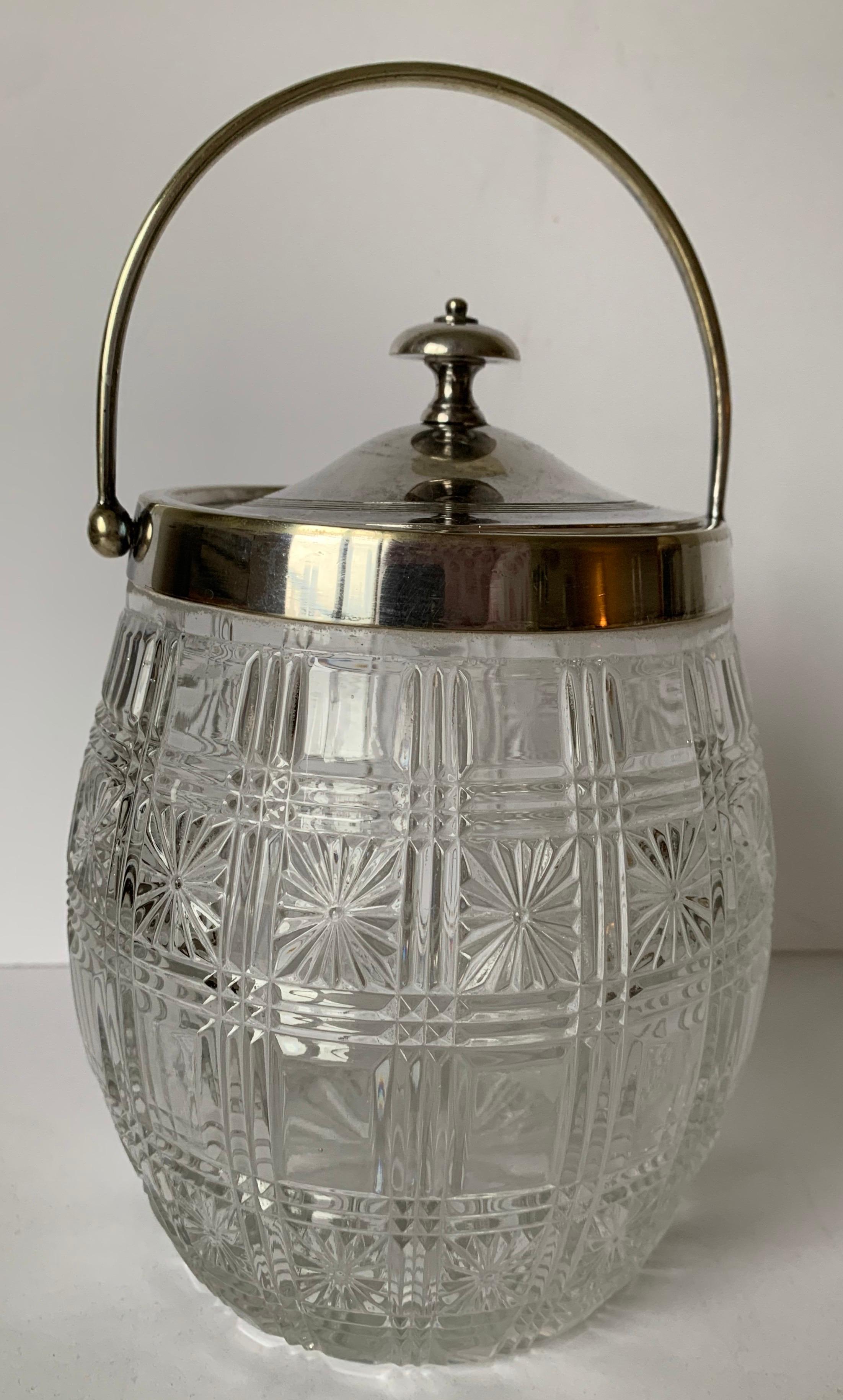 cut glass biscuit jar with lid