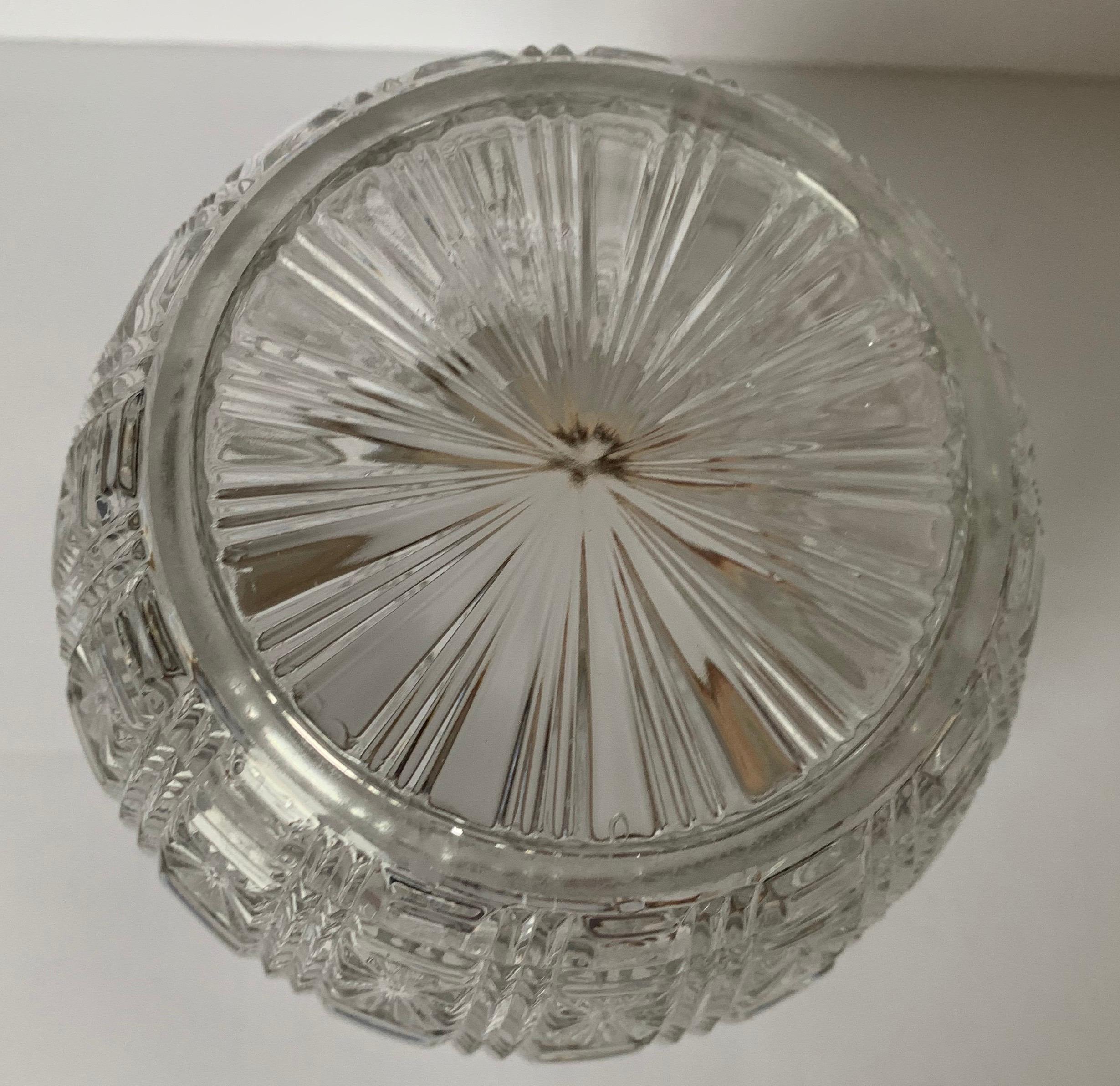 English Cut Glass and Silver Biscuit Barrel In Good Condition For Sale In Stamford, CT