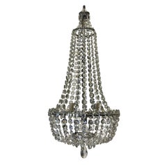 English Cut Glass Tent & Bag Chandelier
