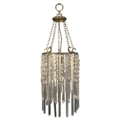 English Cut Glass Waterfall Pendant Light