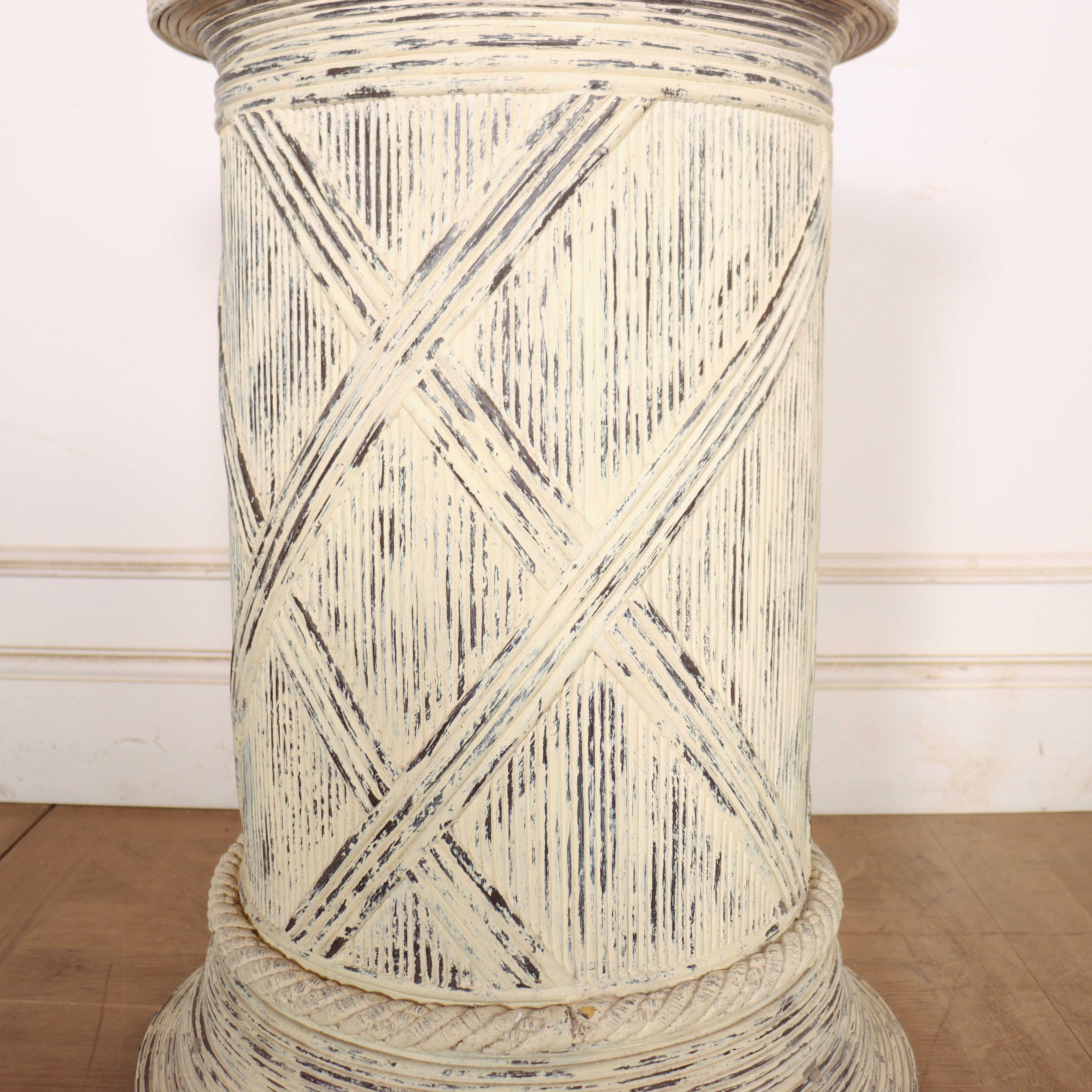 Painted English Cylindrical Sculpture Stand For Sale