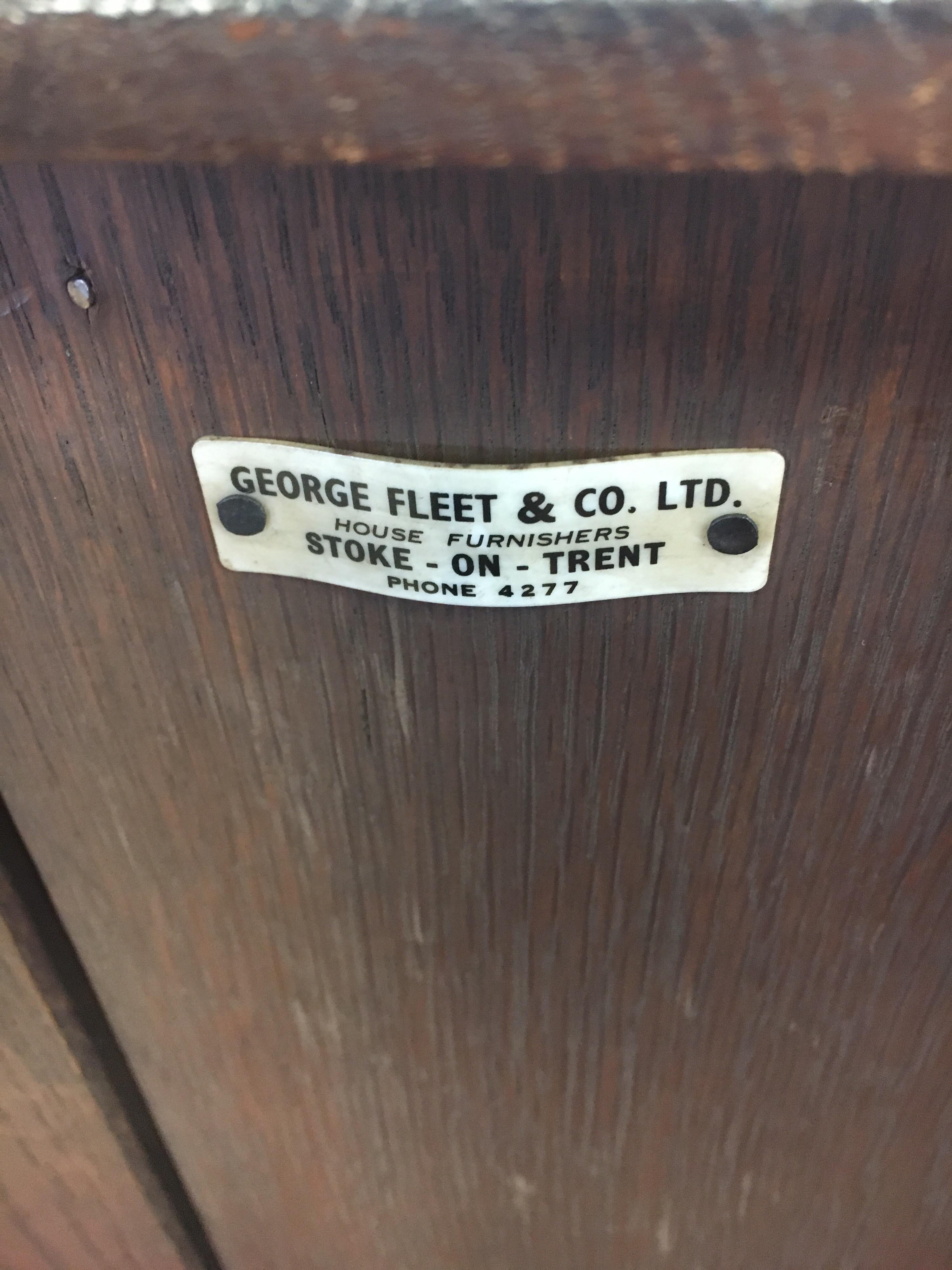 English Carved Dark Oak Corner Cabinet Table from George Fleet Stoke on Trent 2