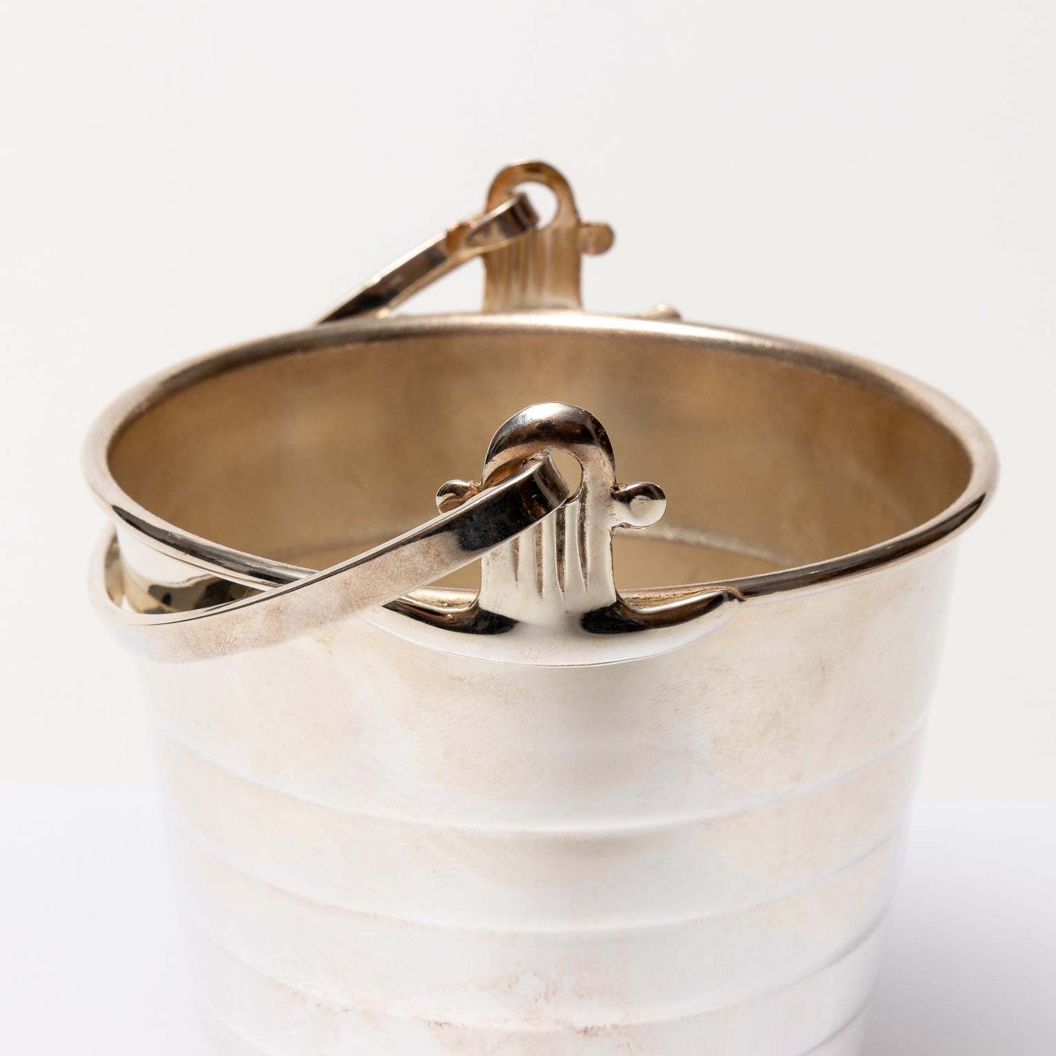 Art Deco English Deco Silver Plate Ice Pail For Sale