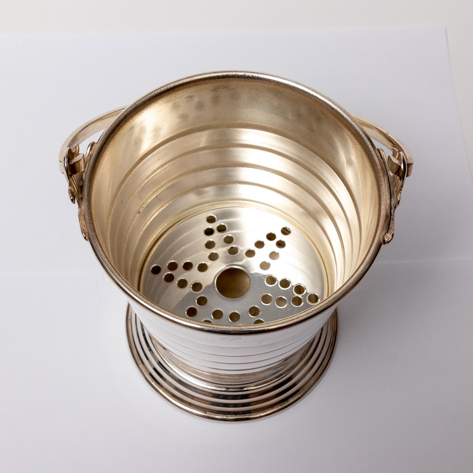 Mid-20th Century English Deco Silver Plate Ice Pail For Sale