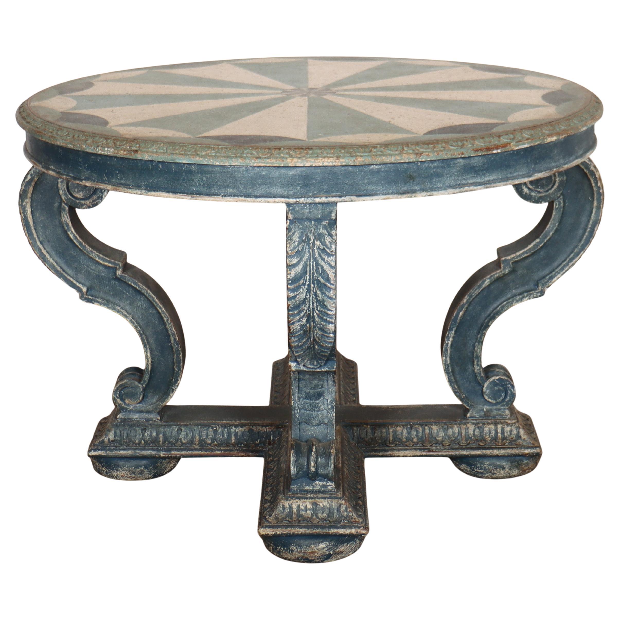 English Decorated Lamp Table