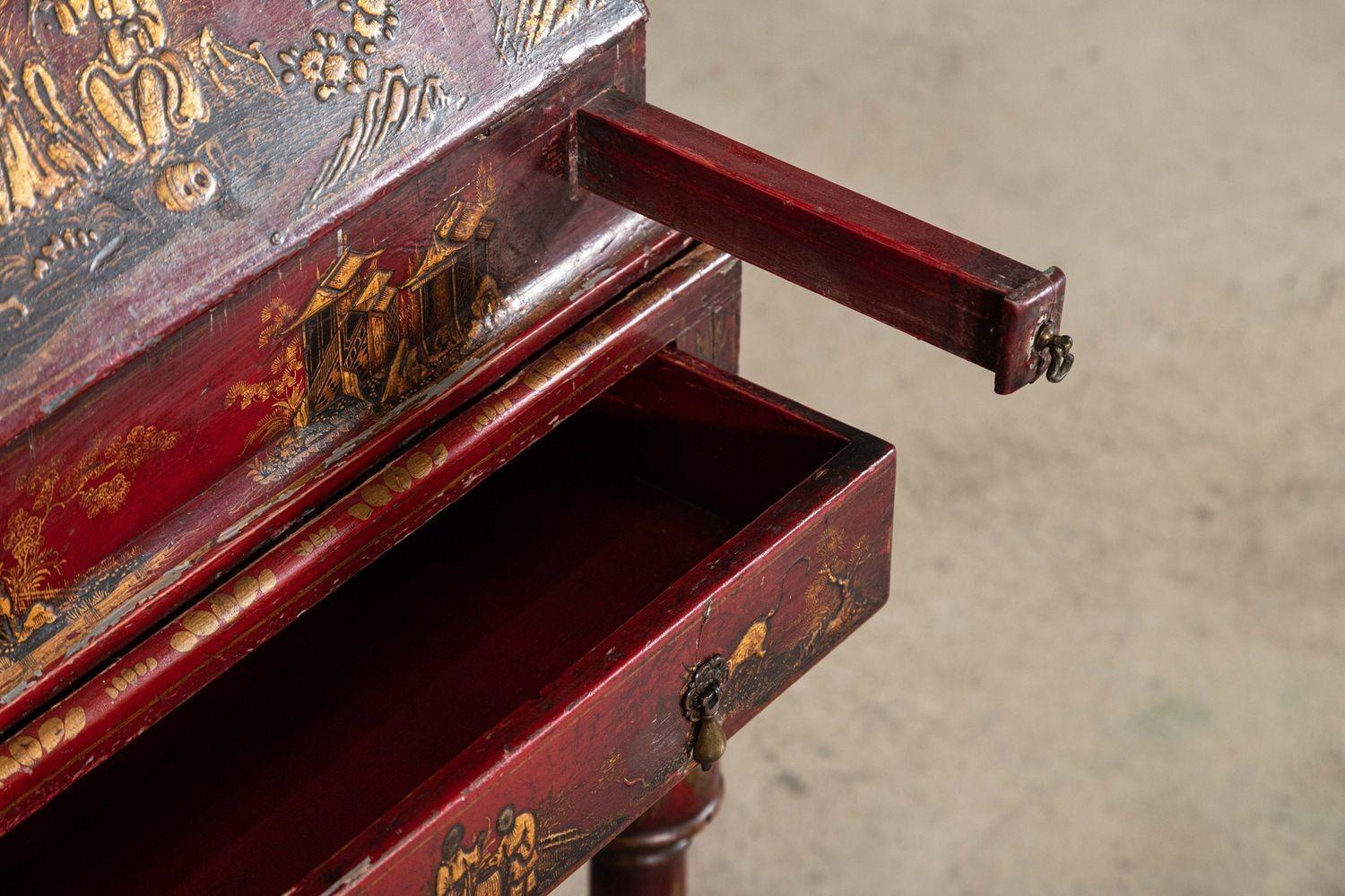 Scrittoio decorativo inglese Chinoiserie Bureau in vendita 12
