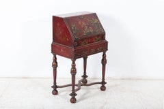 English Decorative Chinoiserie Bureau Writing Desk
