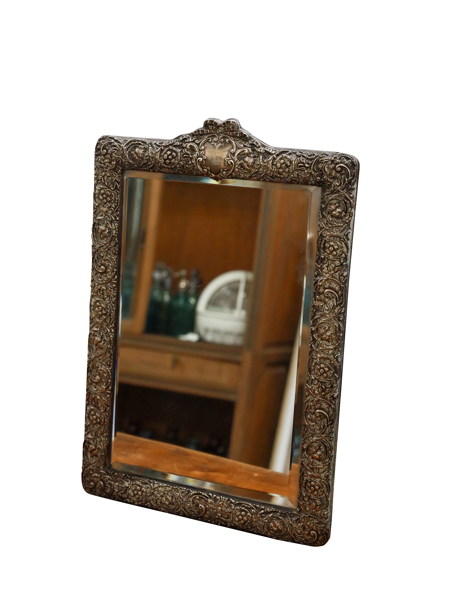 English Decorative Table-Top Mirror
Dimensions: 19