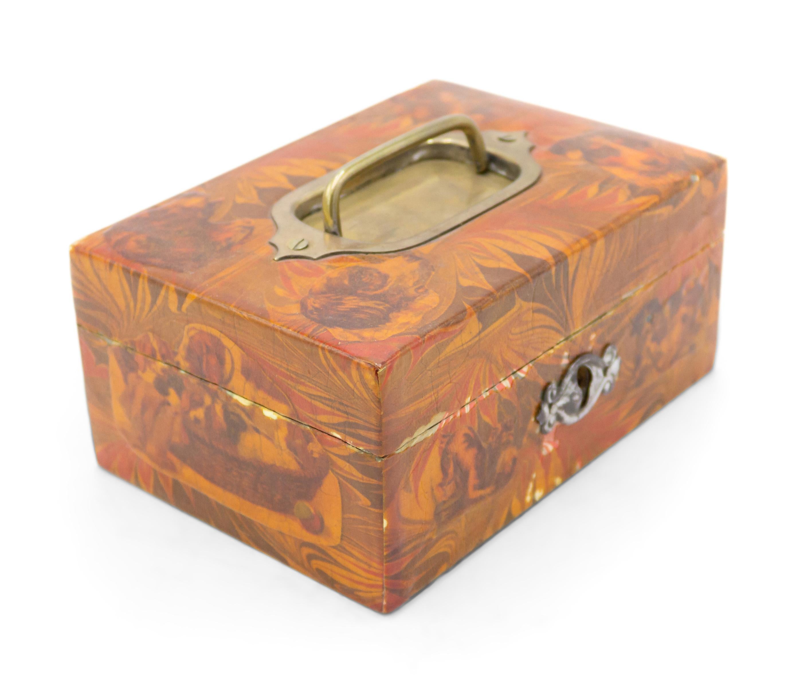 Victorian English Decoupage Dog Box For Sale