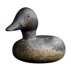 Antique English Decoy Duck with Amazing Paint and Glass Eyes, circa 1890