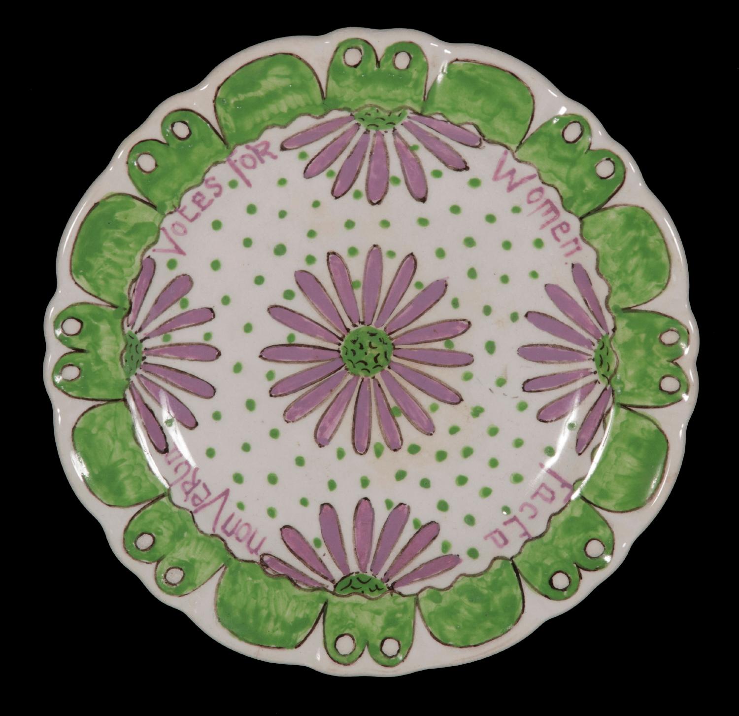 ENGLISH PORCELAIN SUFFRAGETTE PLATE WITH 