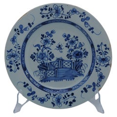 Delft anglais - Assiette ancienne en chinoiserie bleue et blanche - 18e siècle