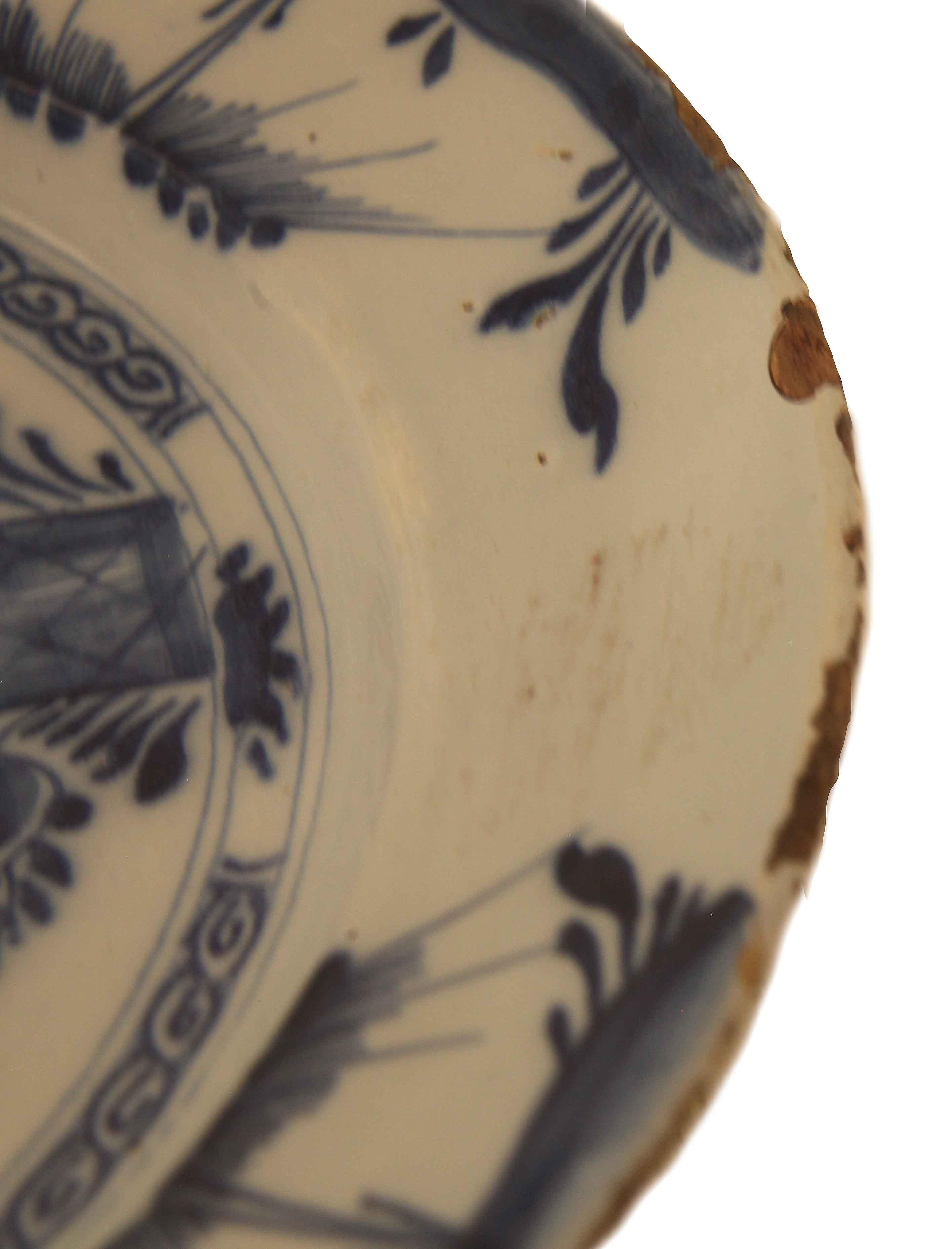 English Delft Blue and White Charger 4