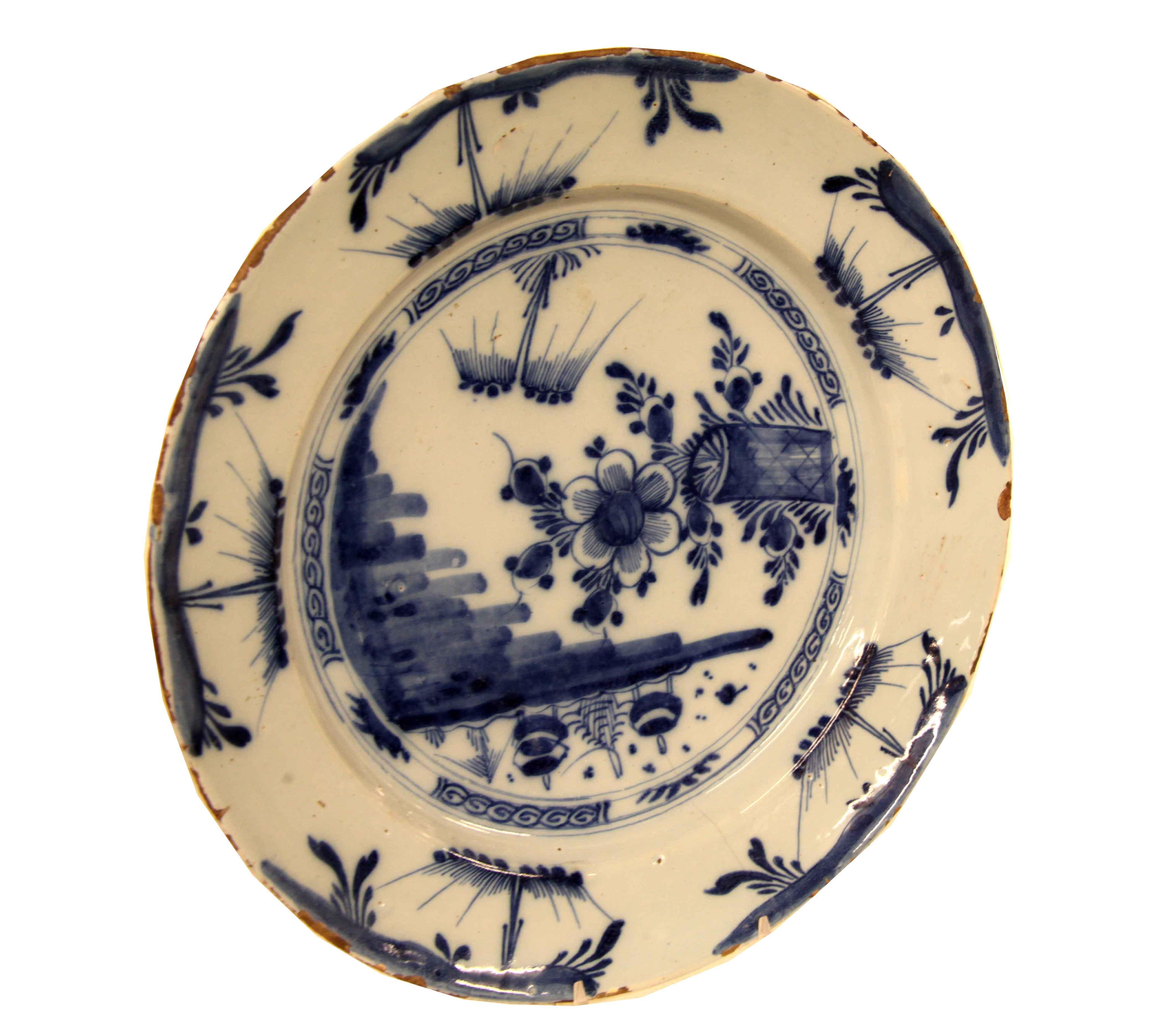 Early 19th Century English Delft Blue and White Charger