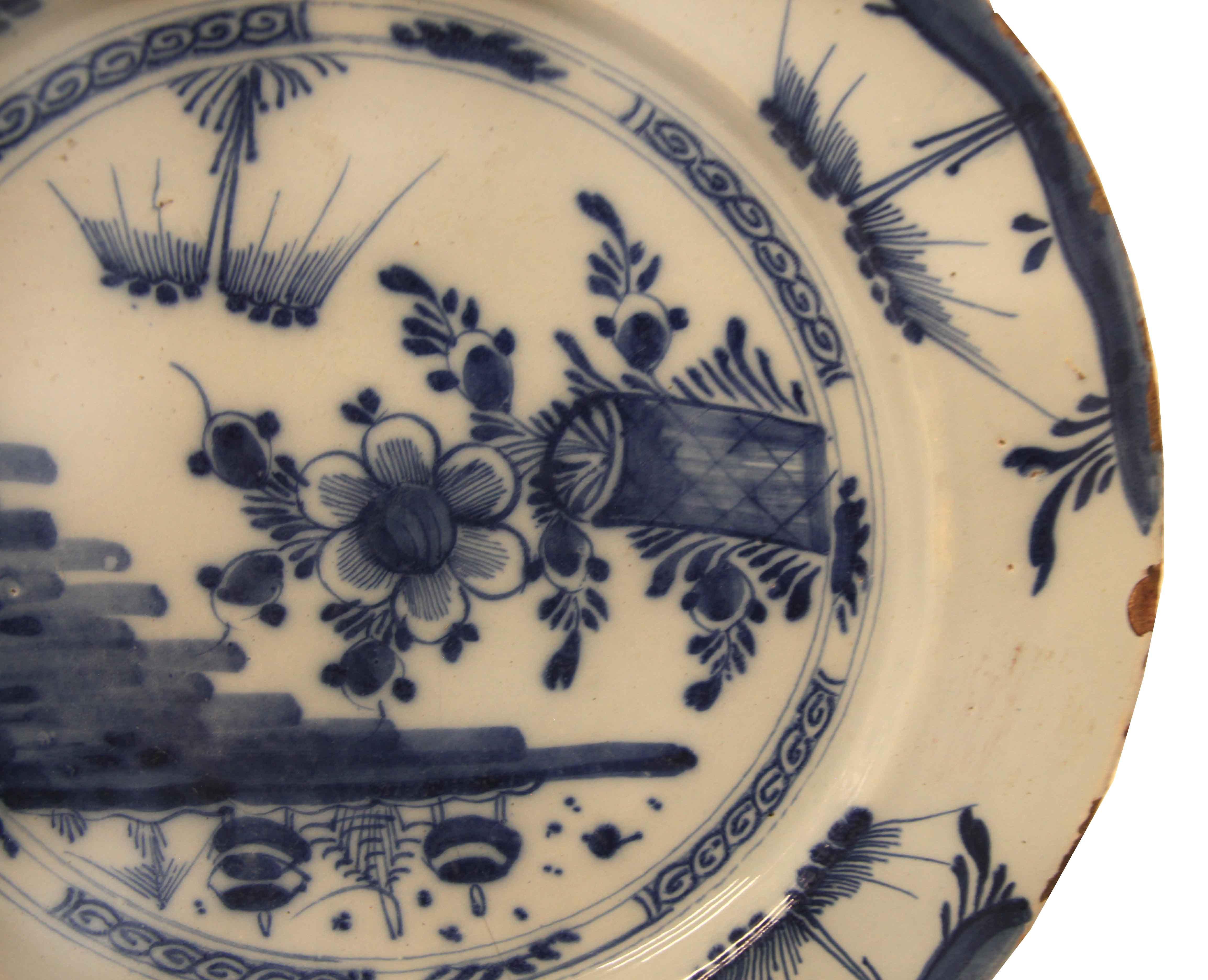 Ceramic English Delft Blue and White Charger