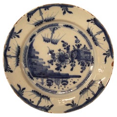 Antique English Delft Blue and White Charger