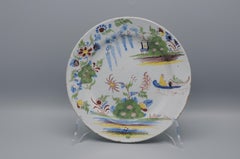 English Delft - Bristol Delt polychrome chinoiserie plate - mid 18th century