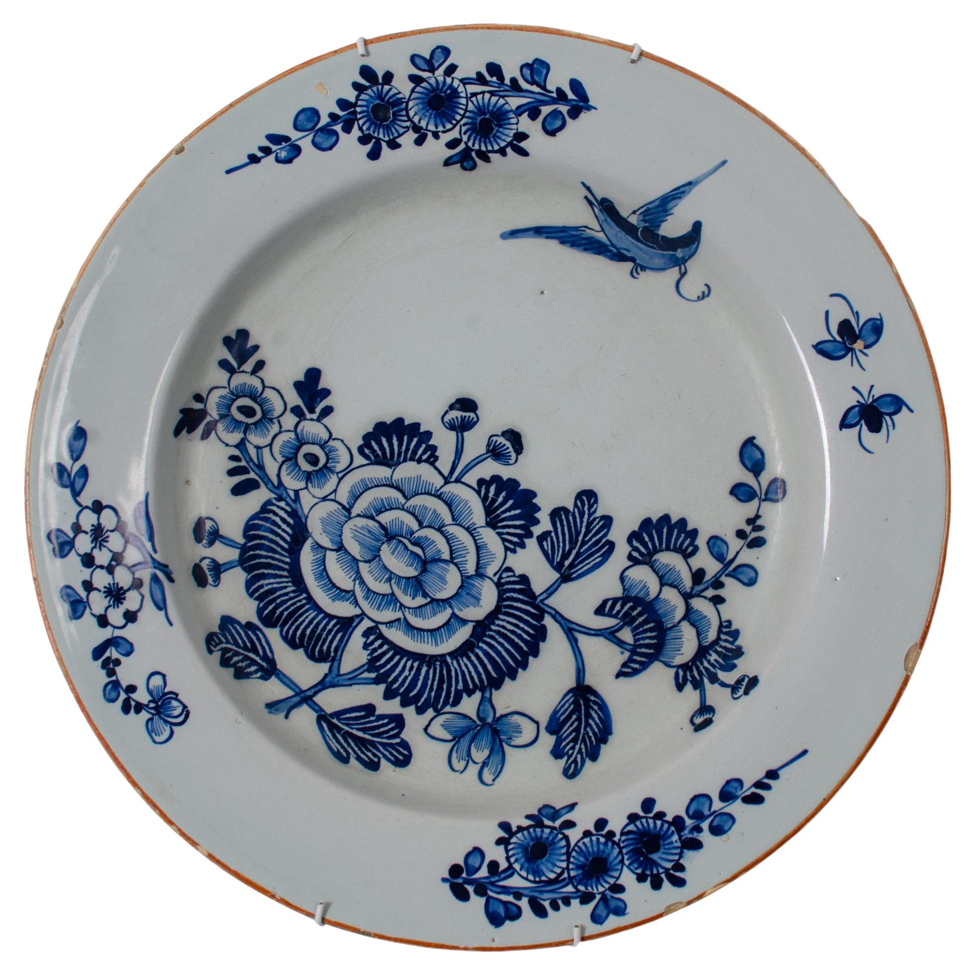 English Delft Charger, 18th Century For Sale