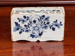English Delft Flower brick, c. 1760, Floral decoration