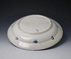 English Delftware Charger Polychrome Colors Bristol Works, 18th Century