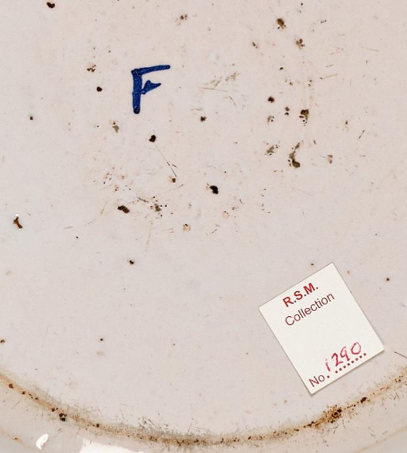 English Delftware Plate with Hawk Perched on Tree, London, Probably Vauxhall 1
