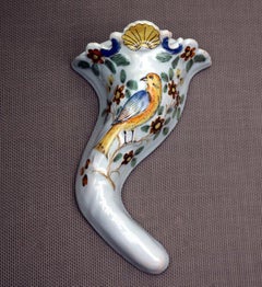 English Delftware Polychrome Wall Pockets Fazackerly Liverpool 18th Century