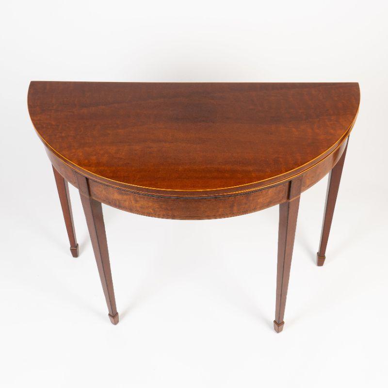 English Suede Top Demi Lune Flip Top Game Table, 1795 1