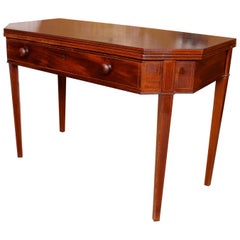 English Desk Folding Writing Table 19th Century Mahogany Card Console Table