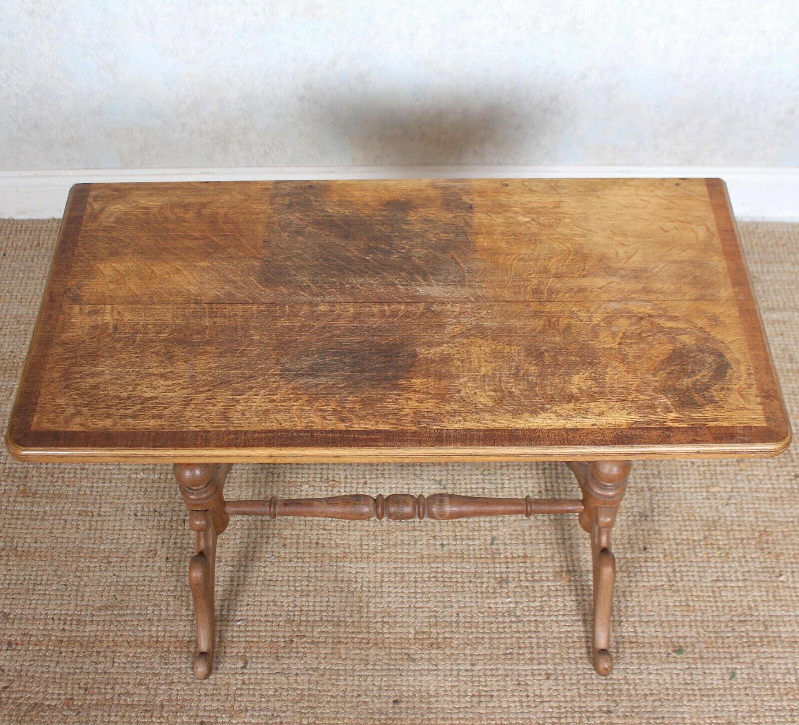 English Desk Writing Table Light Oak 19th Century Card Console Table For Sale 7