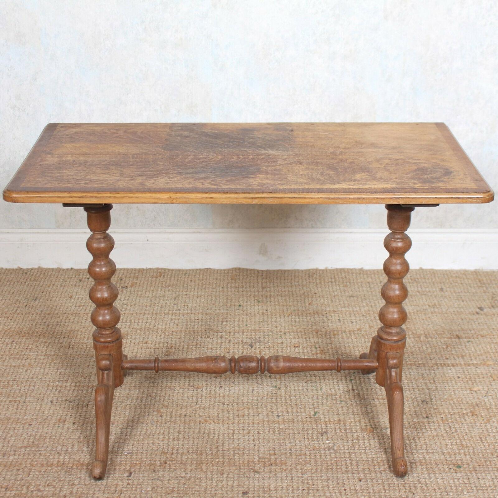 English Desk Writing Table Light Oak 19th Century Card Console Table For Sale 3