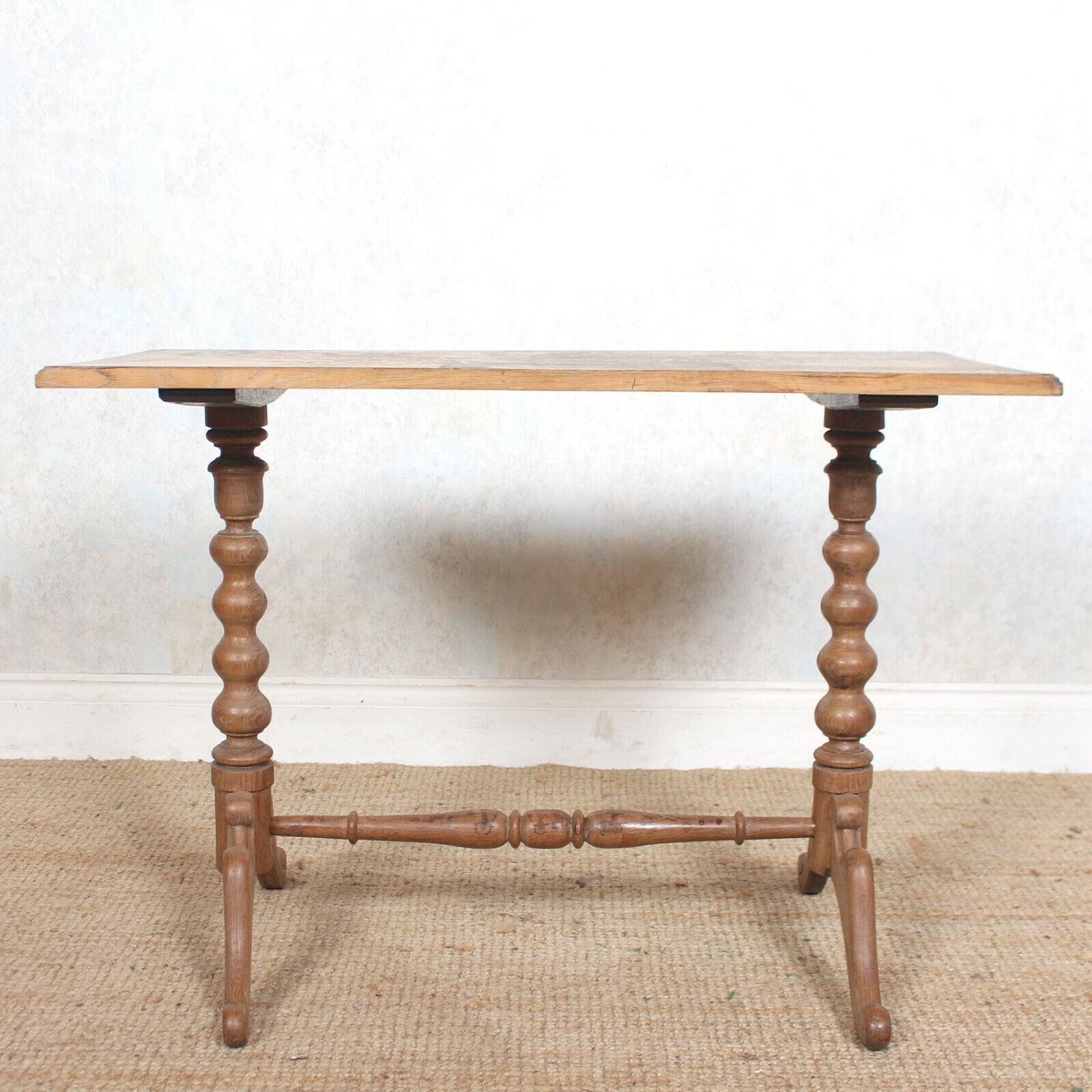 English Desk Writing Table Light Oak 19th Century Card Console Table For Sale 5