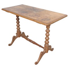 English Desk Writing Table Light Oak 19th Century Card Console Table