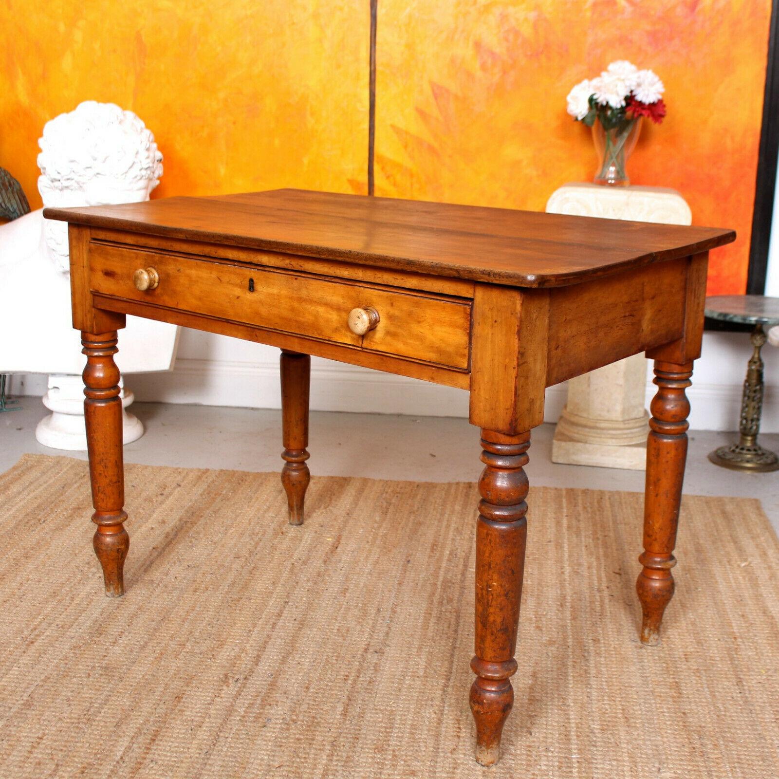 English Desk Writing Table Victorian Pine Table Fitted Drawer In Good Condition In Newcastle upon Tyne, GB