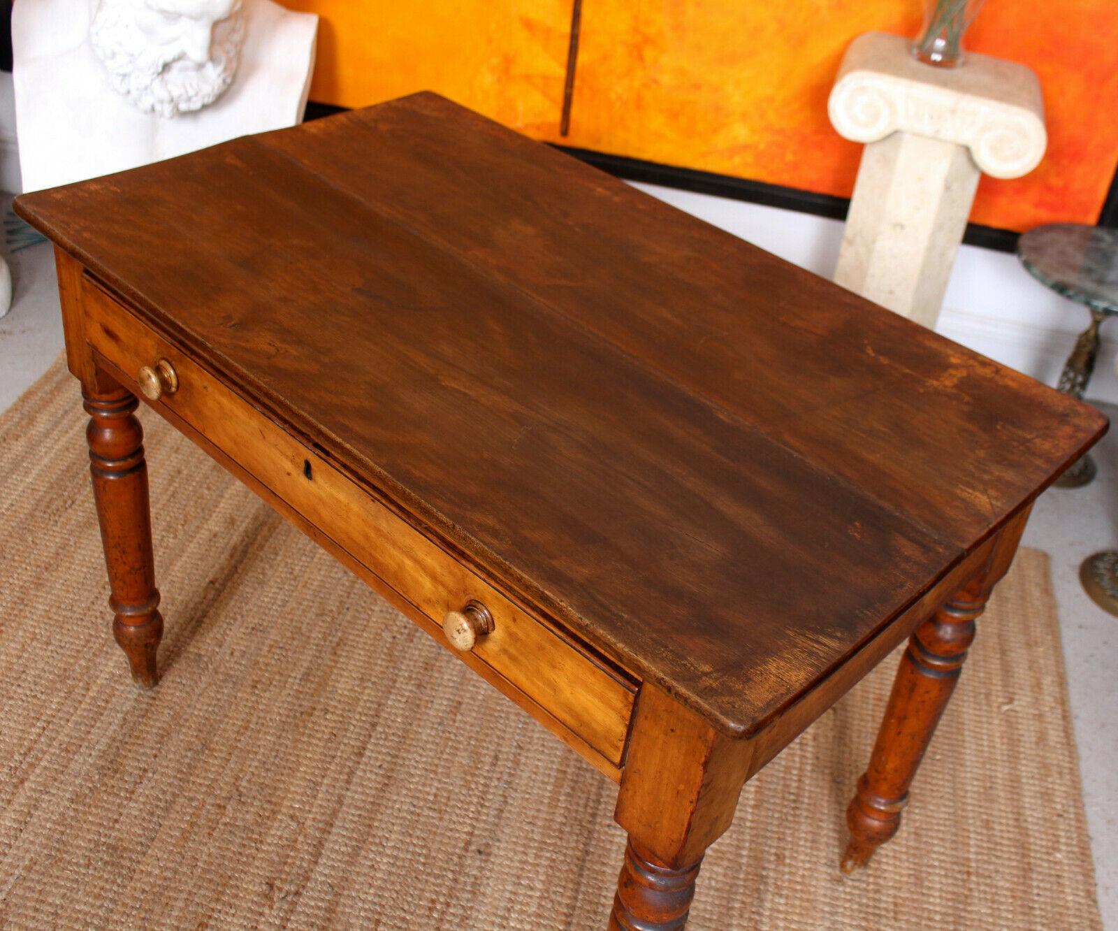 English Desk Writing Table Victorian Pine Table Fitted Drawer 4