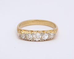 English 18k Gold Diamond Five-Stone Ring, circa 1890