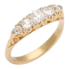 Antique English 18k Gold Diamond Five-Stone Ring, circa 1890