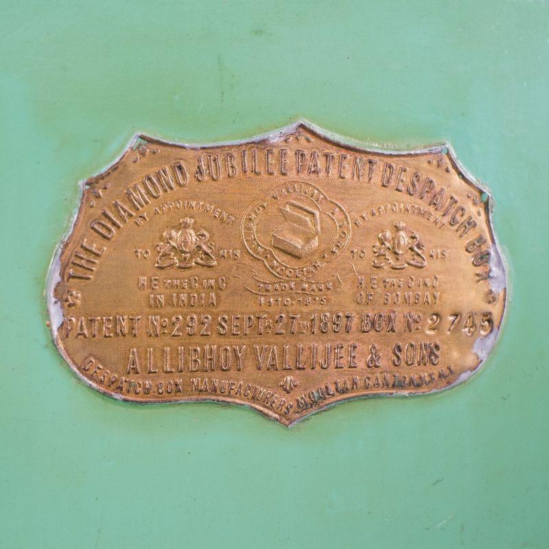 19th Century English Diamond Jubilee Patent Dispatch Box by Allibhoy Vallijee & Sons, 1897 For Sale