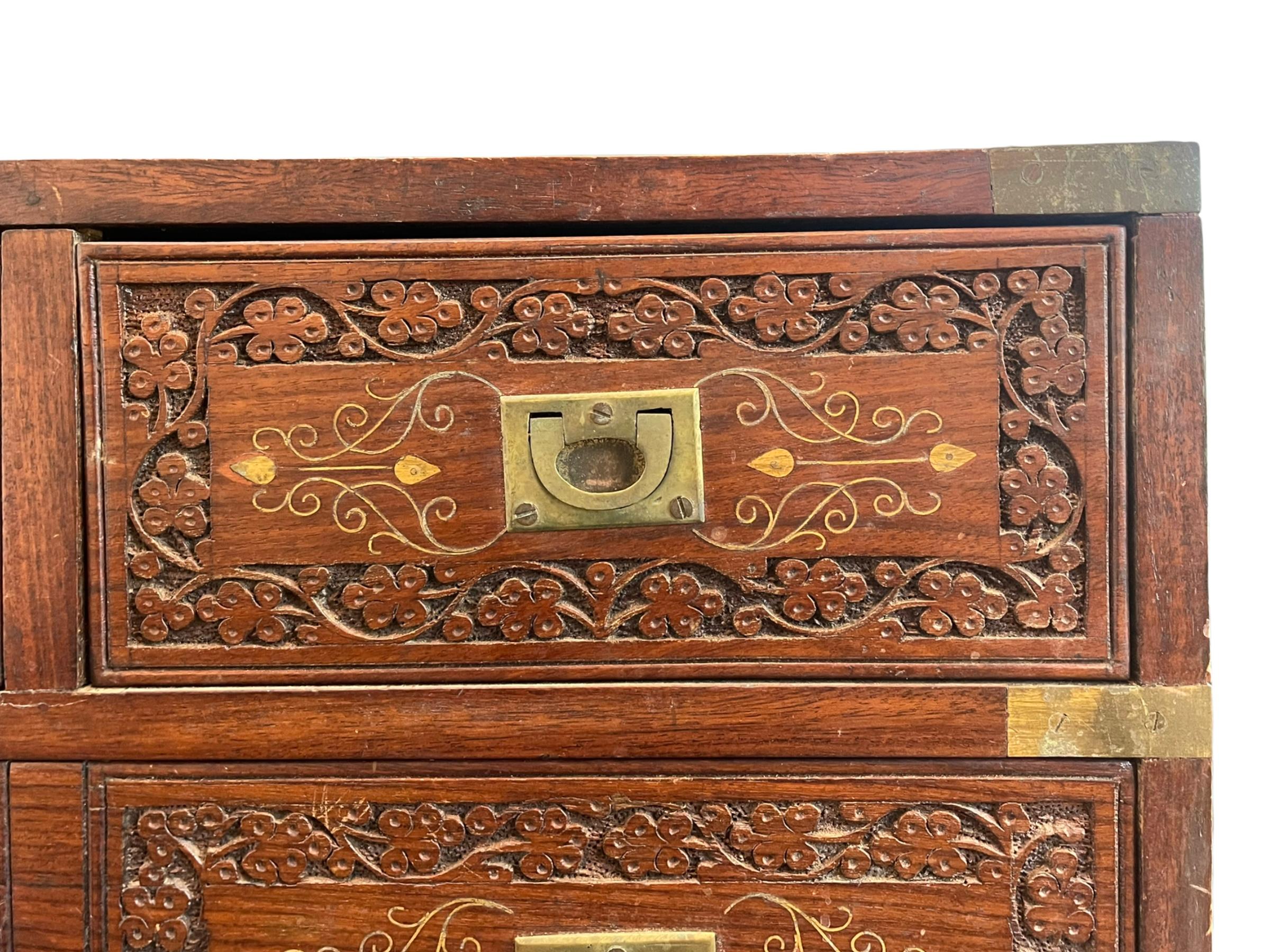 English Diminutive Campaign Chest with Brass Hardware In Good Condition For Sale In Bastrop, TX