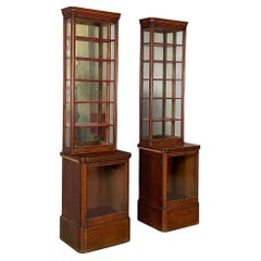 Vitrinas inglesas de madera y cristal, mediados del siglo XIX