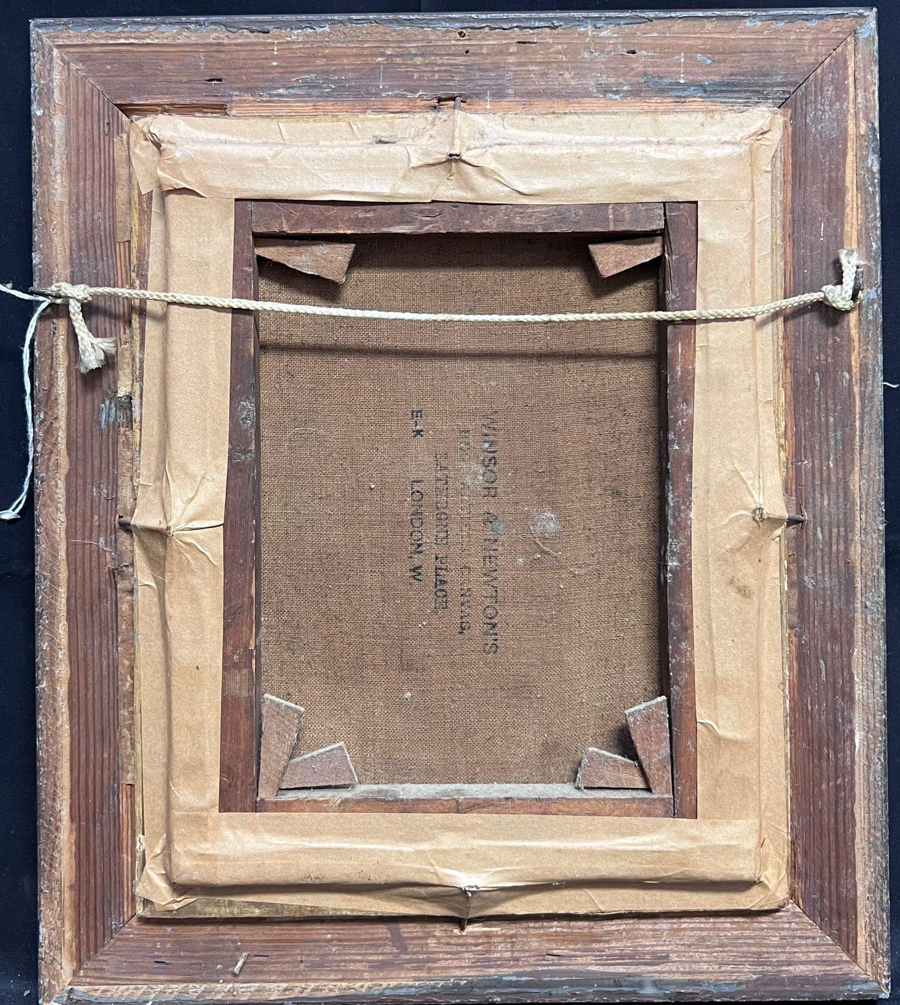 Antiguo Óleo Inglés Retrato de Perro Pomerania Siglo XIX enmarcado en venta 3