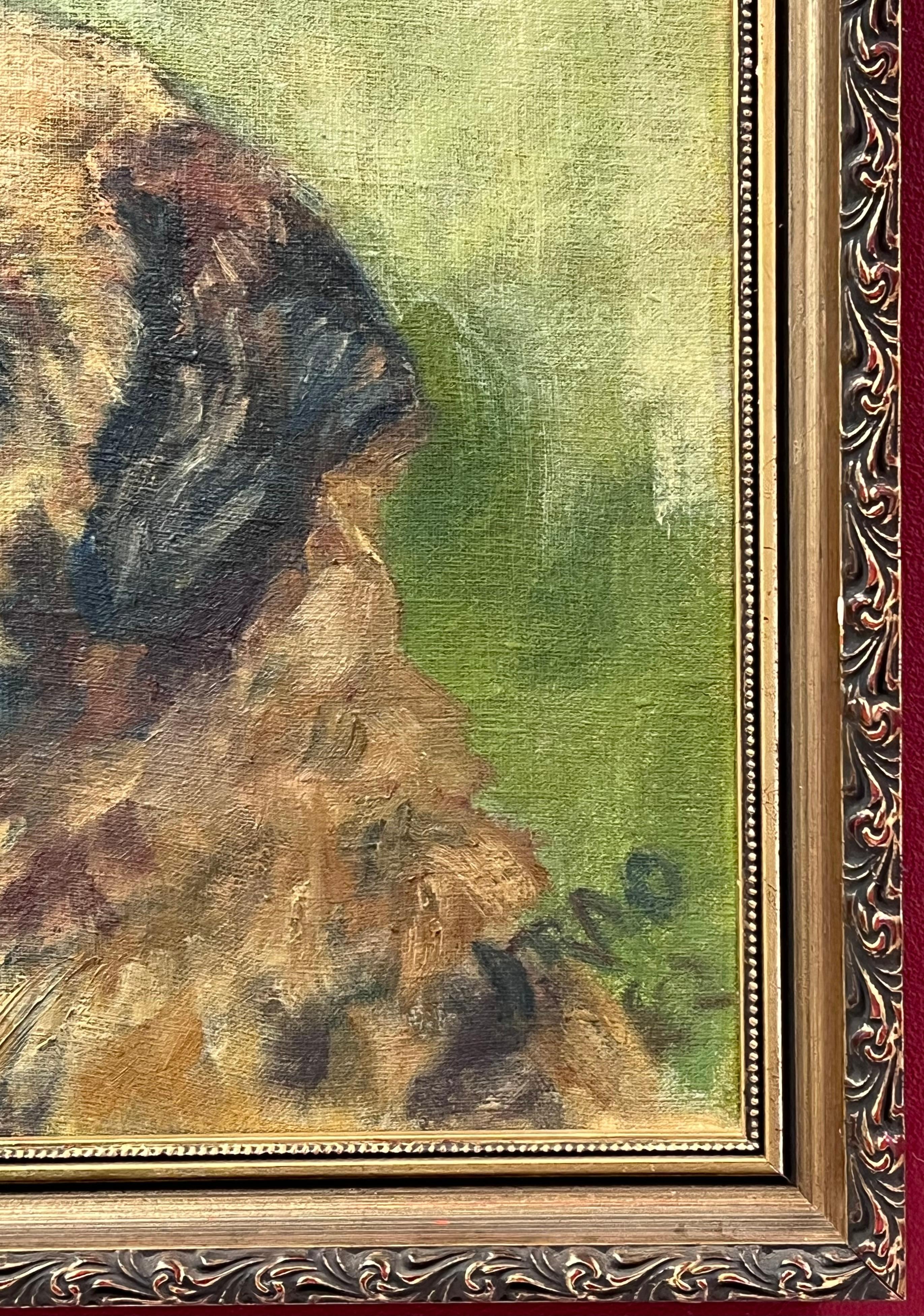 El cachorro de Border Terrier Pintura al óleo inglesa firmada arte canino original, siglo XX 1