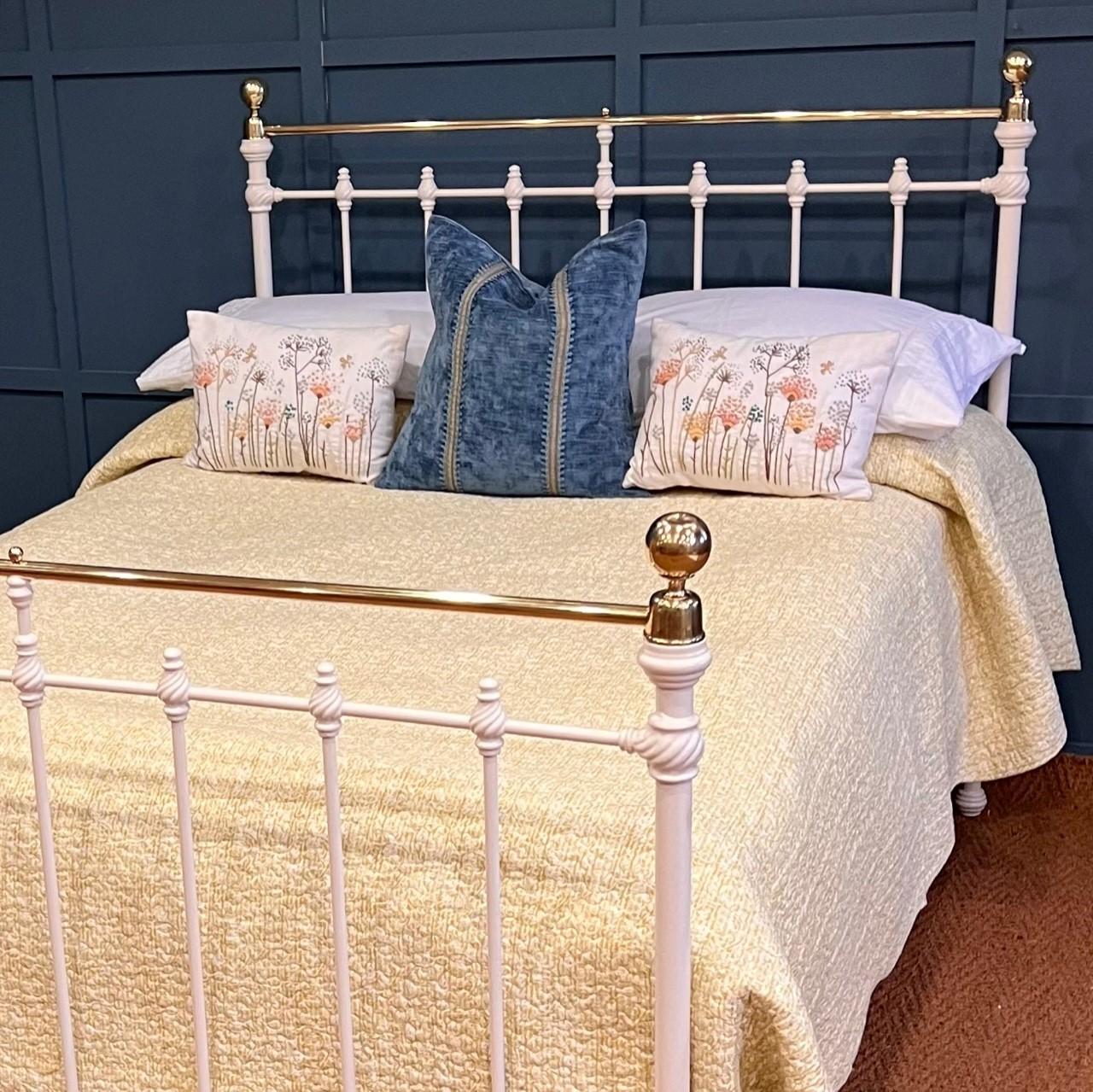 English Double Victorian Brass & Iron Bed In Excellent Condition In Headley, GB
