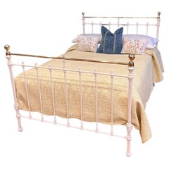 Antique English Double Victorian Brass & Iron Bed